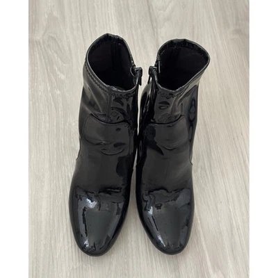 ALDO Ankle Boots Womens Size 6 Black Patent Leather Block Heel Chic Dressy - Image 1 of 4
