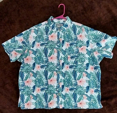 Camisa con botones cuello hawaiano flor barbacoa Duluth Trading Co 2XL Foto 1 de 4