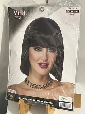 Forum Novelties Black Vibe Character Costume Adult Wig Straight Theatrical - Image 1 of 2