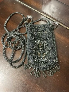 Handarbeit Perlen Beutel Umhängetasche Crossbody Handtasche Halskette aufwendig Bohemian - Bild 1 von 24