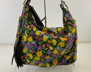 Donald J Pliner Multicolor Floral Print Fabric Shoulder Bag Italy - Picture 1 of 4
