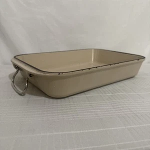 Le Creuset Emaille beschichtet Gusseisen Bräter Backform m. Griffen 8x12 Vintage - Bild 1 von 24