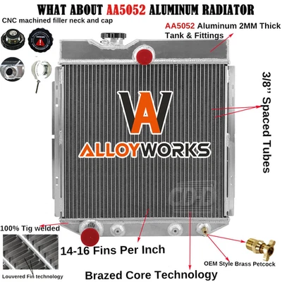 Full Aluminum 4 Row Radiator Fit 1966-1974 1970 Ford Bronco Base 2.8L 3.3L 3.9L Foto 1 de 4