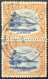 Guatemala - 1902 Scott 82 Lake Amatitlán Scene Diez Centavos - Briefmarke - Bild 1 von 3