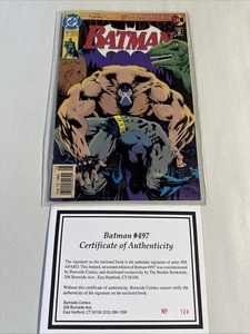 Batman #497 (1993) Bane Autographed By Jim Aparo COA Signed Jim Aparo 124/500 - Picture 1 of 17