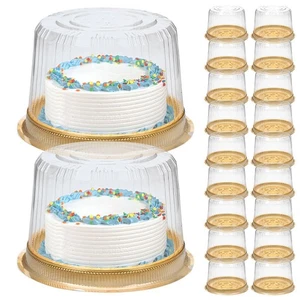 Plastic Cake Container with Lid 50pcs 4inch Disposable Cake Carrier with Clea... - Picture 1 of 9
