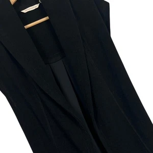 SOFT SURROUNDINGS Women's PXS Black Mesa Open Front Draped Button Detail Vest - Picture 1 of 11