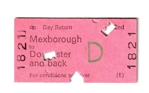 Railway Ticket BR Mexborough to Doncaster 1983 2nd Day Return Edmondson - Picture 1 of 1