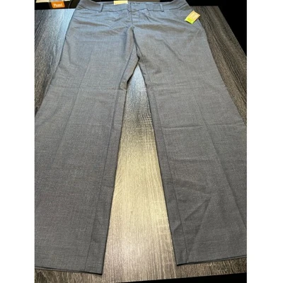 Pantalones de vestir Mossimo Supply Co gris pierna recta tiro medio carrera negocios talla 16 Foto 1 de 4