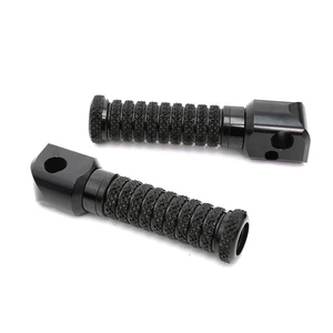 RRING Black Grip Rear Foot Pegs For Aprilia Dorsoduro 750 08-11 12 13 14 15 16 - Picture 1 of 4
