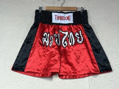 Muy Thai Shorts Kick Boxing MMA Red Black High Waisted Embroidered 2XL - Image 1 of 4