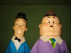 EARLY 1970'S DAKIN FIGURES OF LAUREL AND HARDY w BAGS AND TAGS, MINTY - Picture 1 of 12