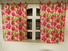 Moderne Schlafenschal-GARDINE (2 Schals)für z.B.Panoramafenster Puppenstube 1:12