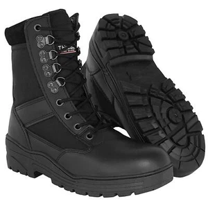 Cadet Patrol Boots Black (UK Size 7 8 9 10 11 12 13) Fabric and Leather - Picture 1 of 6
