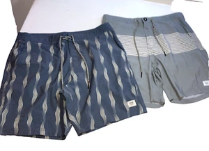 Katin Board Shorts Blue Gray Snap Fly Performance Sz 31 Lot of 2 - Picture 1 of 12
