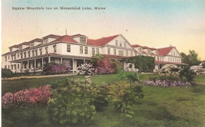 Moosehead Lake, Maine Postcard Squaw Mountain Inn Hand Colored PM 1937 Z6 - Picture 1 of 2