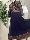 New Anar  Kholi Navy  Blue And Gold Outfit For Ladies Size 38