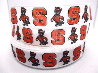 NC State Wolfpack 7/8" Grosgrain Ribbon Choice: 5 or 10 Yard (North Carolina) - Image 1 of 3