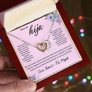 Regalo Para Hija, Regalo de Papa Para Hija Joya Mujer Cumpleaños Quinceañera - Picture 1 of 6