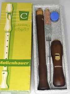 Mollenhauer C Soprano Recorder Mint in Box w/Cleaning Wood Blockflote VTG German - Picture 1 of 7