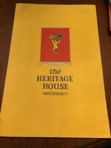 Old Restaurant Menu- The Heritage House Restaurant - Picture 1 of 1