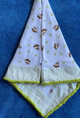Manta bebé Sweet dreams - tejido de algodón con borde de franela - hecha a mano - Baby Monkeys Foto 1 de 4