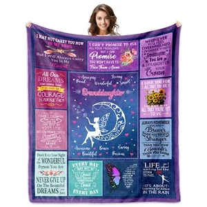 Granddaughter Blanket 60"x50" Gift from Grandma Grandpa Birthday Christmas - Picture 1 of 7