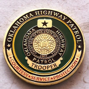 Oklahoma Highway Patrol Officer Badge Challenge Coin - Picture 1 of 2