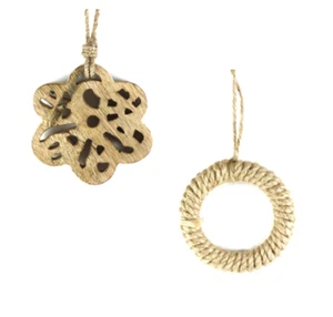 DEPOT Anhänger Hängedekoration Amulett Ring Jute Holz Deko | B-Ware - Bild 1 von 7