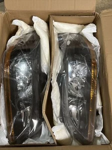 For 1998-2002 Honda Accord DRL LED Black Housing Headlights W/Amber Reflector - Picture 1 of 5