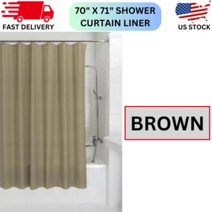 Brown Shower Curtain Liner Anti-Bacterial PEVA 70x71 Water Repellent Mainstays