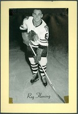 Reg Fleming 1944-64 Group 2 Beehive '44  NHL Hockey Photo EX Chicago Black Hawks