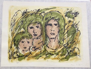Yanni Posnakoff numbered/pencil signed lithograph 37/175 Green Family - Picture 1 of 5