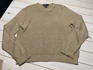 Polo da donna Ralph Lauren 100% seta maglione girocollo marrone taglia large fit sexy - Foto 1 di 9