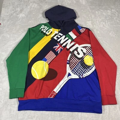 POLO RALPH LAUREN Men’s Big & Tall TENNIS PRINT Sweatshirt Hoodie NEW NWOT 1XB - Image 1 of 4