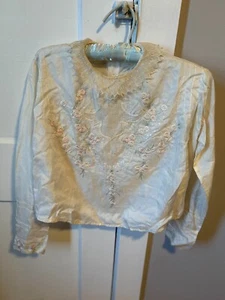 Antique Edwardian Early 20th C. Lace Silk Women's Blouse - Picture 1 of 14