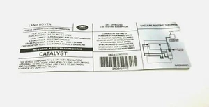(1) ORIGINAL LAND ROVER BAC000801 ETIQUETA DE EMISIONES Se adapta a Freelander 2003 2,5L - Imagen 1 de 2
