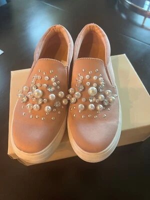 Adorable, Lindo Mossimo Rosa Joya Cuentas Sin Cordones Tenis Zapato Mocasín 7.5 Foto 1 de 4