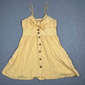 Roxy Under The Cali Sommerkleid Gr. Medium Knopf gelb Midi Schleife am Brust Surfer - Bild 1 von 7