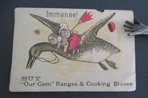 OUR GEM Ranges & Cooking Stoves, Quincy IL Victorian Trade Card - Foto 1 di 2