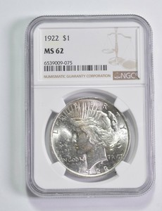 MS62 GRADED - 1922 Peace Silver Dollar- NGC *713