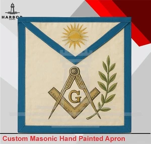 Freimaurer Schürze Freimaurer handbemalt individuell bemalt Handarbeit Masonic Freemason - Bild 1 von 1