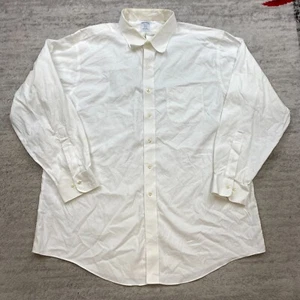 Brooks Brothers Oxford Button Shirt 18 - 4/5 White Outdoor Dress Formal Preppy - Picture 1 of 13