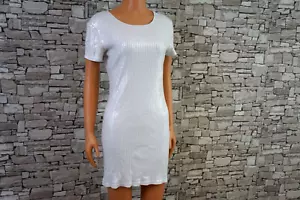 MICHAEL KORS DAMEN FEST ABEND PARTY PAILLETTEN KLEID WEISS 38 40 - Bild 1 von 9