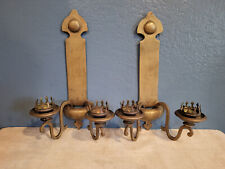 Pair of Brass Oil Wall Sconces