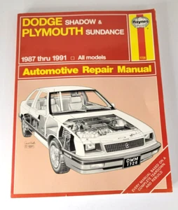Dodge Shadow Plymouth Sundance Duster Haynes Repair Manual 1987-1993 Shop Used - Picture 1 of 3