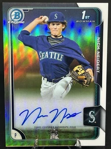 Nick Neidert 2015 1st Bowman Chrome REFRACTOR ON-CARD AUTO #BCA-NN Mariners RC - Picture 1 of 2