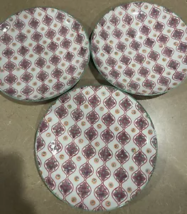 Pier 1 Imports Layla Tile Salad Plate Hand Painted 8 1/4” Set of 3 - Picture 1 of 3