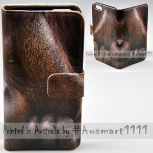 For HTC Series Mobile Phone - Orang Utan Theme Print Wallet Phone Case Cover - Picture 1 of 3