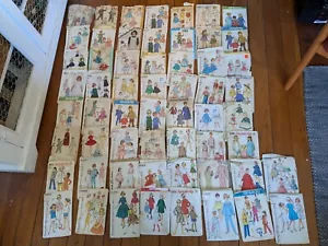 Lot of 58 1950-1970s Simplicity girls sewing patterns sz 1-14 UNCHECKED CUT - Picture 1 of 7